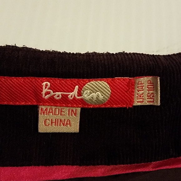 Boden Corduroy Brown Skirt sz 10P - Picture 4 of 8